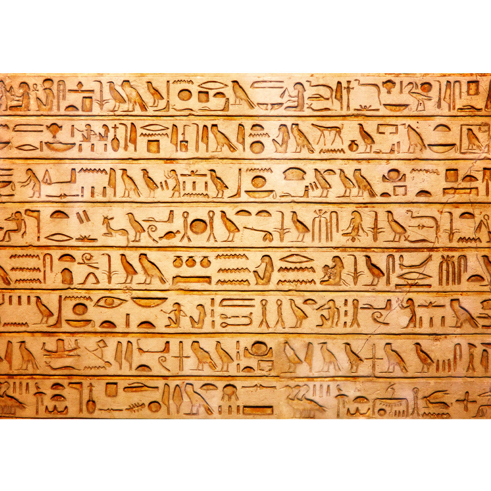 Nonwoven photo wallpaper Egypt wallpaper hieroglyphs old abstract ornaments symbols yellow