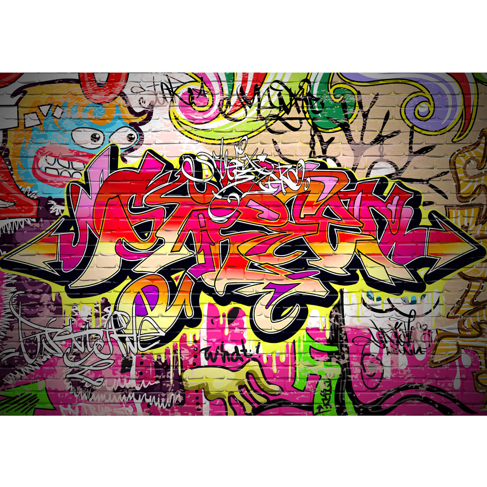 Nonwoven photo wallpaper graffiti wallpaper children's room graffiti street art graffiti sprayer 3D colorful brown