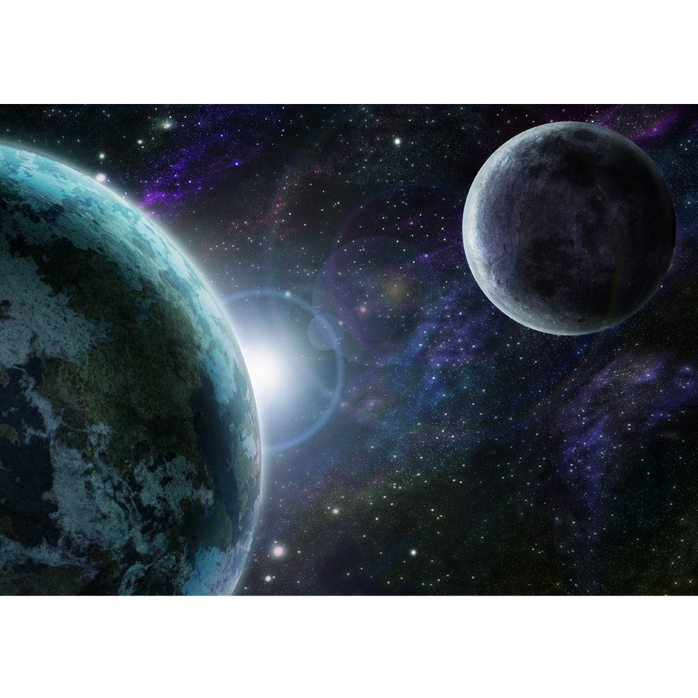 Nonwoven photo wallpaper world wallpaper space earth moon universe grey