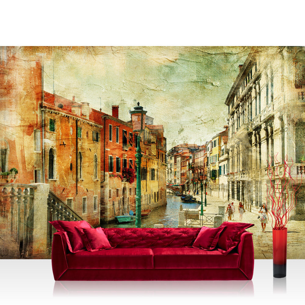 Nonwoven photo wallpaper Venice wallpaper Venice Italy Romantic building brown