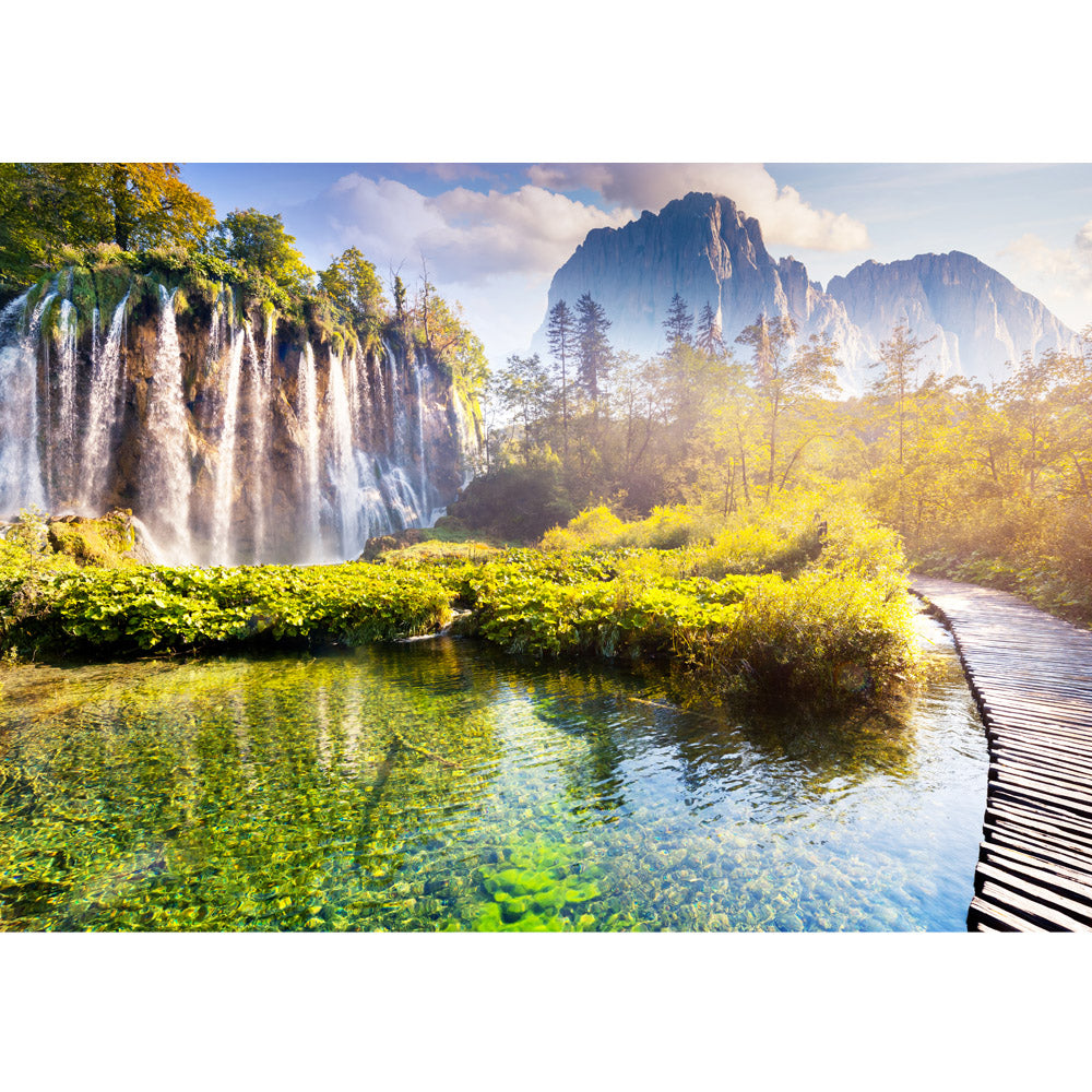 Nonwoven photo wallpaper nature wallpaper nature water sun trees view yellow