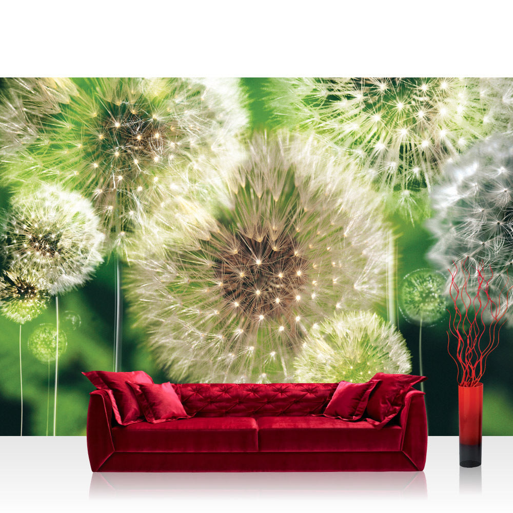 Nonwoven photo wallpaper plants wallpaper dandelions meadow green nature plants flowers green