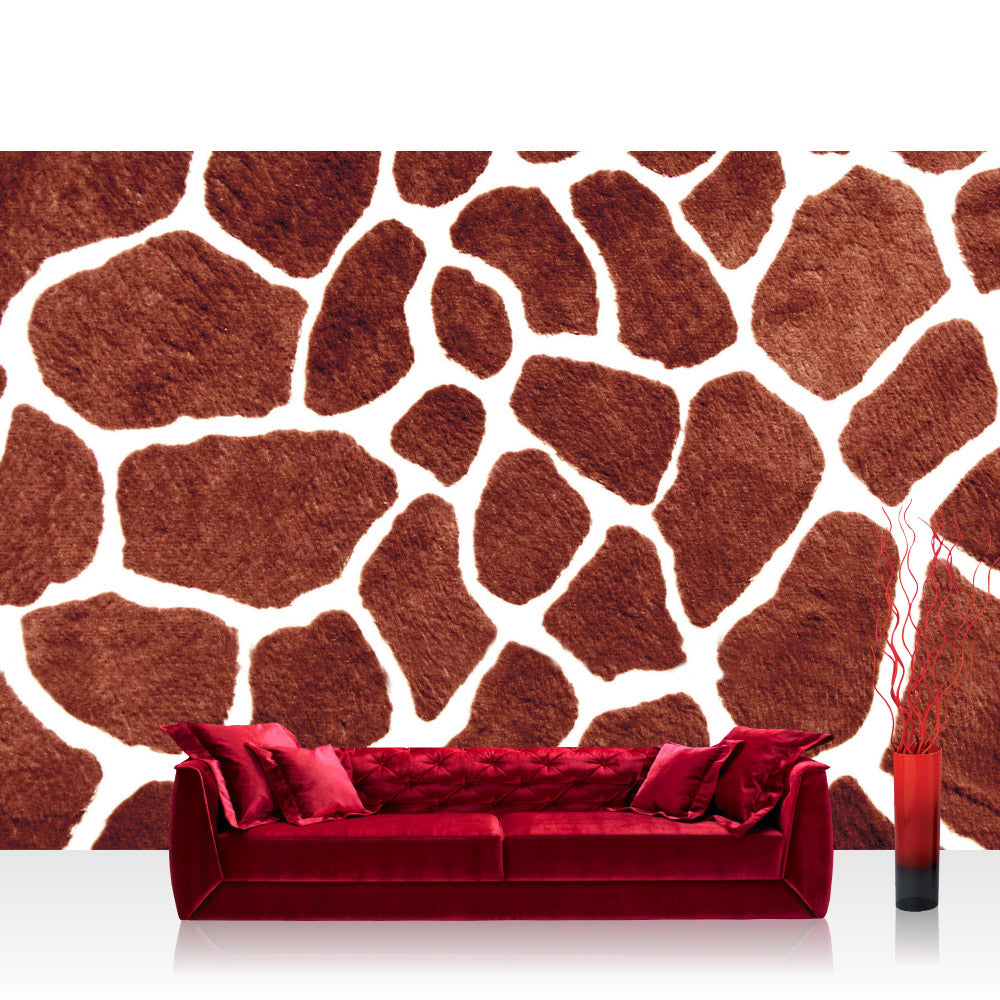 Nonwoven photo wallpaper illustrations wallpaper giraffe fur pattern spots brown