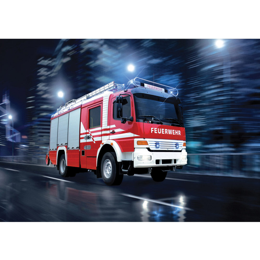 Nonwoven photo wallpaper skylines wallpaper fire brigade car night lights red