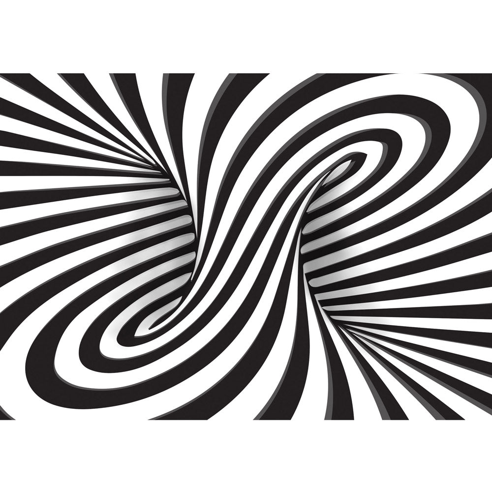 Nonwoven photo wallpaper 3D wallpaper abstract lines spinning top 3D black - white