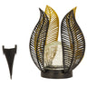 Blume aus Metall schwarz/gold inkl. Solarkugel Höhe 21,5cm Durchmesser 16,5cm - Lifestyle & More