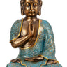Buddha Skulptur Dekofigur aus Kunststein gold/mint grün Höhe 23cm Breite 14cm - Lifestyle & More