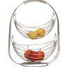 Designer Obstkorb Früchtekorb Etagere Obstschale aus Metall silber verchromt 45 cm hoch - Lifestyle & More