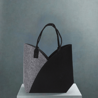 Filz - Tasche Einkaufstasche anthrazit und grau Höhe 35cm Breite 42cm Tiefe 14,5cm - Lifestyle & More