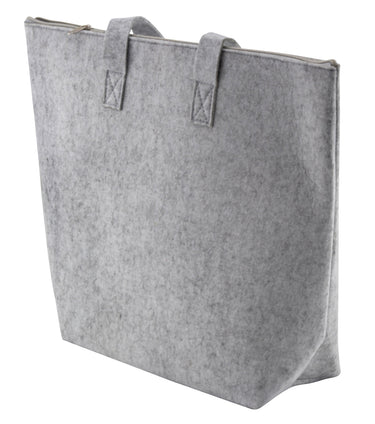 Filz - Tasche Einkaufstasche hellgrau mit Reißverschluss 13x45x35 cm - Lifestyle & More