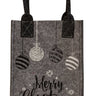 Filztasche Einkaufstasche grau Merry Christmas 10x17,5x26 cm - Lifestyle & More