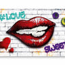 Frühstücksbrett Schneidebrett Brotbrett im modernen Street Art Look 14x23 cm (Kiss) - Lifestyle & More