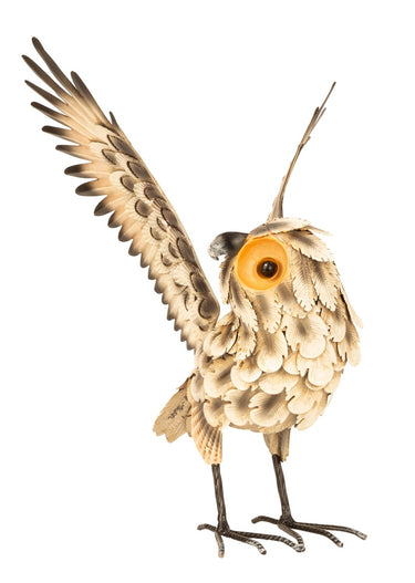 Gartenfigur Eule aus Metall stehend Höhe 43cm Breite 35cm - Lifestyle & More