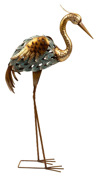 Gartenfigur Reiher aus Metall stehend Höhe 81 cm Breite 48 cm - Lifestyle & More