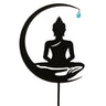 Gartenschild Gartenstecker Buddha schwarz aus Metall Höhe 98 cm Breite 24 cm - Lifestyle & More