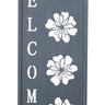 Gartenschild Welcome mit Blumen verziert aus Metall grau Höhe 83 cm Breite 22cm - Lifestyle & More