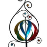 Gartenskulptur Gartenstecker aus Metall mehrfarbig mit Acryl - Kugeln als Höhe 183 cm Breite 40 cm - Lifestyle & More