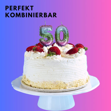Geburtstagskerzen Ballonmuster 11 - teiliges Set in Regenbogenfarben Zahl 0 - 9 sowie Happy Birthday - Lifestyle & More