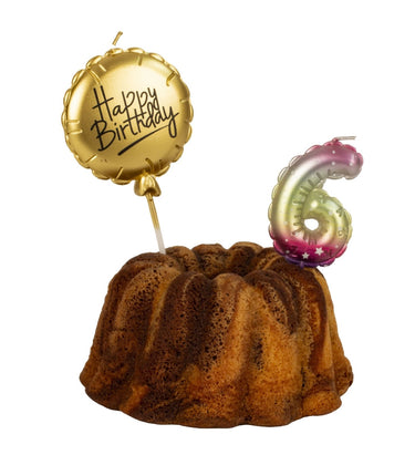 Geburtstagskerzen Ballonmuster 12 - teiliges Set in Regenbogenfarben Zahl 0 - 9 sowie 2 x Happy Birthday - Lifestyle & More
