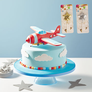 Geburtstagskerzen Ballonmuster 2 - teiliges Set in Silber & Gold Happy Birthday Kerze Höhe 11 cm - Lifestyle & More