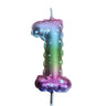 Geburtstagskerzen Ballonmuster in Regenbogenfarben Zahl 1 Höhe 8 cm - Lifestyle & More