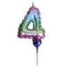 Geburtstagskerzen Ballonmuster in Regenbogenfarben Zahl 4 Höhe 8 cm - Lifestyle & More