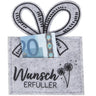 Geldgeschenk Umschlag aus Filz grau mit Druck Höhe 13cm Breite 10 cm - Lifestyle & More