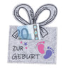 Geldgeschenk Umschlag aus Filz grau mit Druck "Zur Geburt" 10x13 cm - Lifestyle & More