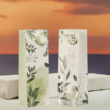 Geschenktaschen Geschenktüten jeweils im 4er Set 12x36x9cm Blumen - Lifestyle & More