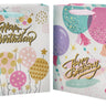 Geschenktüte Geschenktasche "Happy birthday" mit Goldglitzer im 4er Set 32x26x12cm - Lifestyle & More