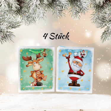 Geschenktüte Geschenktaschen Weihnachten im 4er Set Abmessung 32x26x12cm - Lifestyle & More
