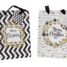 Geschenktüte Weihnachten schwarz - und weiß/gold mit Glitzer im 4er Set Abmessung 18x23x10cm - Lifestyle & More