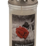 Grabkerze mit Rose und Spruch 'Unvergessen' 7x17 cm - Lifestyle & More