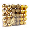 Große Weihnachtskugeln Set 61 teilig Ø 6 cm Gold inklusive Sternspitze Weihnachtsbaumschmuck - Lifestyle & More