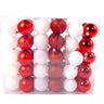 Großes Weihnachtskugeln Set 61 teilig Ø 6 cm Weiß/Rot inklusive Sternspitze Weihnachtsbaumschmuck - Lifestyle & More
