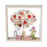 Holz - Rahmen "MR. & MRS." mit Liebespaar zum Stellen & LED Beleuchtung 18x18 cm - Lifestyle & More