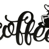 Holzschriftzug Coffee mit Kaffeetasse in modernem Design zum Hängen schwarz 39x24 cm - Lifestyle & More
