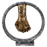 Kreis Skulptur Hand in Hand aus Kunststein silber/gold ⌀ 22cm - Lifestyle & More