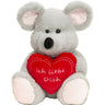 Kuscheltier Maus mit Herz Ich Liebe Dich 30 cm groß Plüschmaus Plüschbär samtig weich - Lifestyle & More