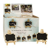 Mini - Staffelei Set mit Holz - Tafel im Display Setpreis 6 Tafeln und eine Kreide Höhe 9 cm Breite 7 cm - Lifestyle & More