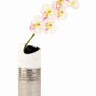 Moderne Deko Vase Blumenvase aus Keramik weiß/silber Höhe 30 cm - Lifestyle & More