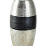 Moderne Dekovase Blumenvase Tischvase Vase aus Keramik silber/anthrazit Höhe 21 cm - Lifestyle & More