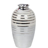 Moderne Dekovase Blumenvase Tischvase Vase aus Keramik weiß/silber Höhe 22 cm - Lifestyle & More
