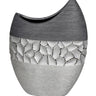 Moderne Dekovase Blumenvase Vase aus Keramik Silber glänzend und matt 23x29 cm - Lifestyle & More