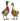 Moderne Gartenfigur Gartenskulptur Ente im 2er Set aus Metall mehrfarbig Höhe 40+43 cm Breite 35+40 - Lifestyle & More
