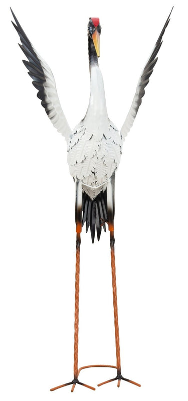 Moderne Gartenfigur Gartenskulptur Storch aus Metall schwarz/weiß Höhe 82 cm Breite 42 cm - Lifestyle & More