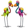 Moderne Gartenfigur Gartenskulptur Vogel im 2er Set aus Metall mehrfarbig Höhe 64 cm Breite 34 cm - Lifestyle & More
