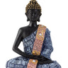 Moderne Skulptur Dekofigur Buddha aus Kunststein schwarz/blau 13x20 cm - Lifestyle & More