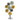 Moderne Skulptur Dekofigur Flower aus Metall Schwarz/Gold/Blau Höhe 53 Breite 32 cm - Lifestyle & More