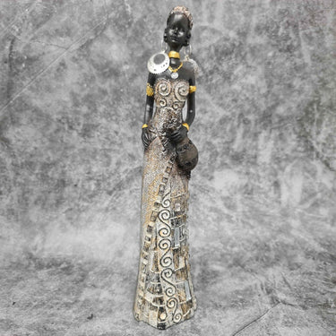 Moderne Skulptur Dekofigur Frau Afrikanerin gold/braun Höhe 24 cm - Lifestyle & More